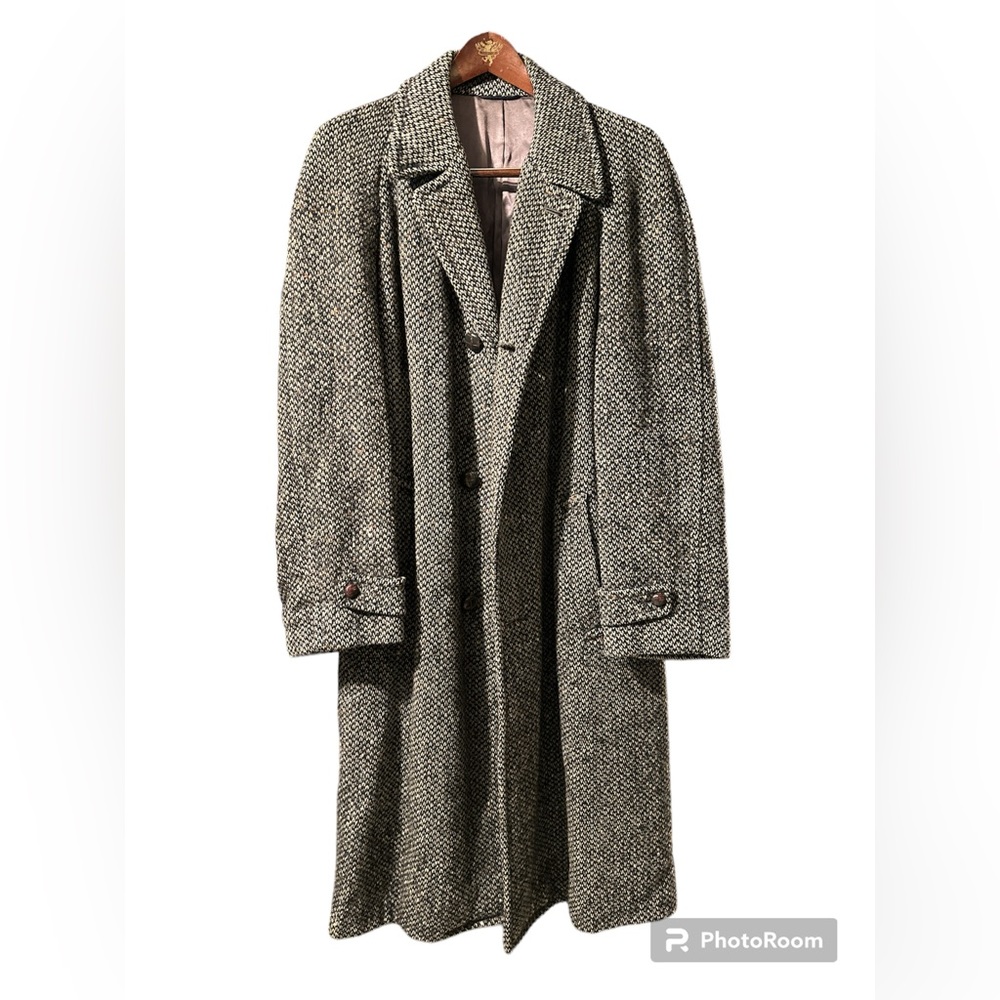 Irish Tweed Wool Coat Men’s Size 40 Lytton’s Woven In Ireland